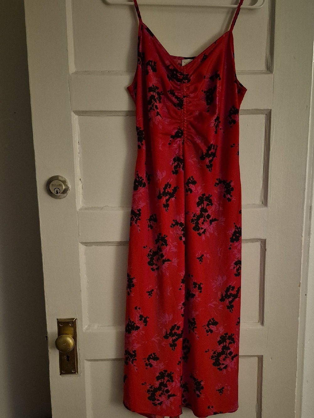 a new day Red Floral Midi Slip Dress with Black & Pink Print L - Picture 6 of 6